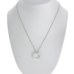 Footnotes Sterling Silver 925 Mother Friend Daughter Disk Pendant Necklace 17.5"